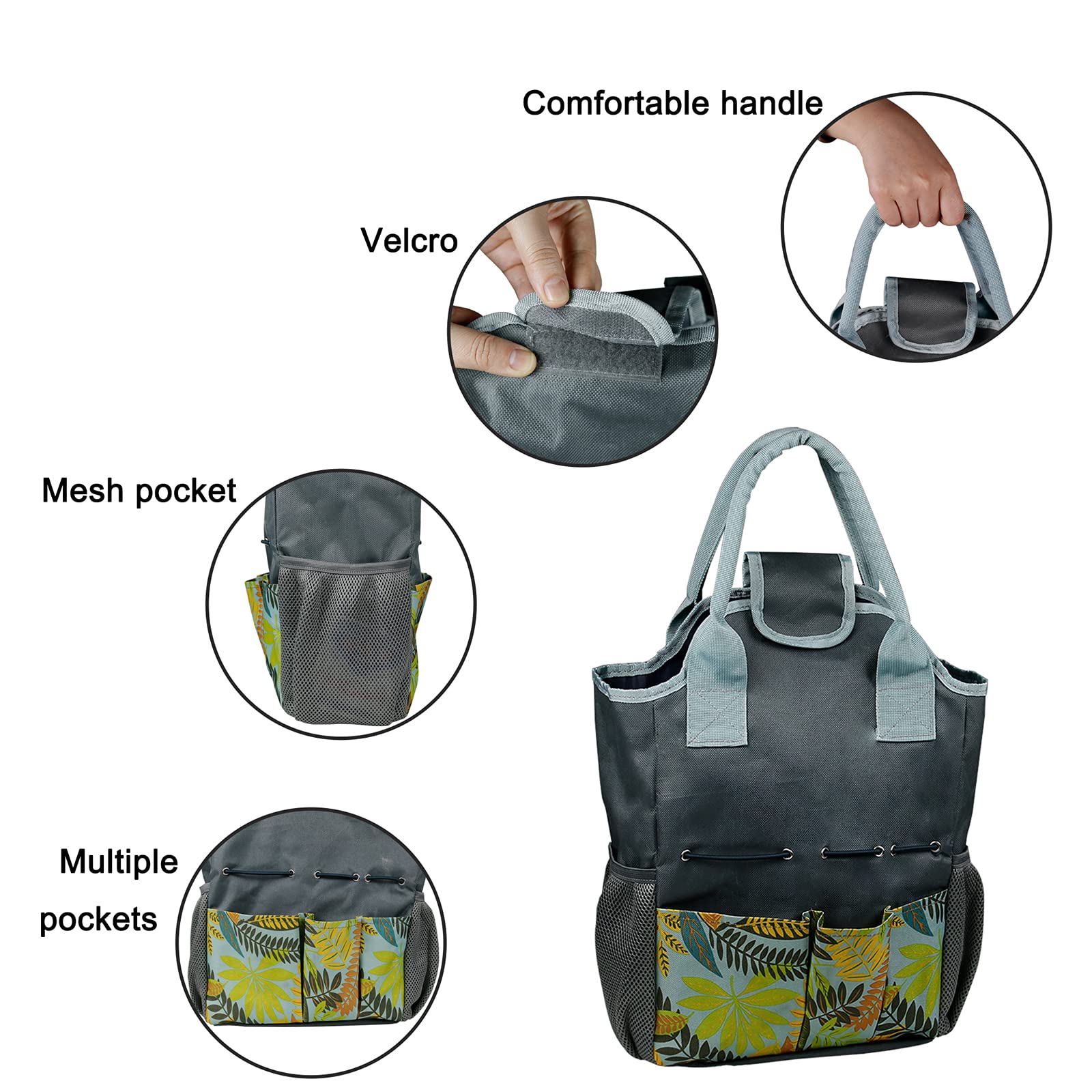 Heavy-Duty Garden Tool Storage Bag with Handles - 8 Pocket Plant Tool Organizer for Gardening Accessories (Tools Not Included) | Perfect for Outdoor Gardening, Landscaping & Yard Work