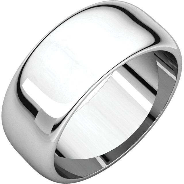 8mm Platinum Half Round Wedding Band for Men - Classic & Durable Ring for Engagement, Anniversary, and Special Occasions