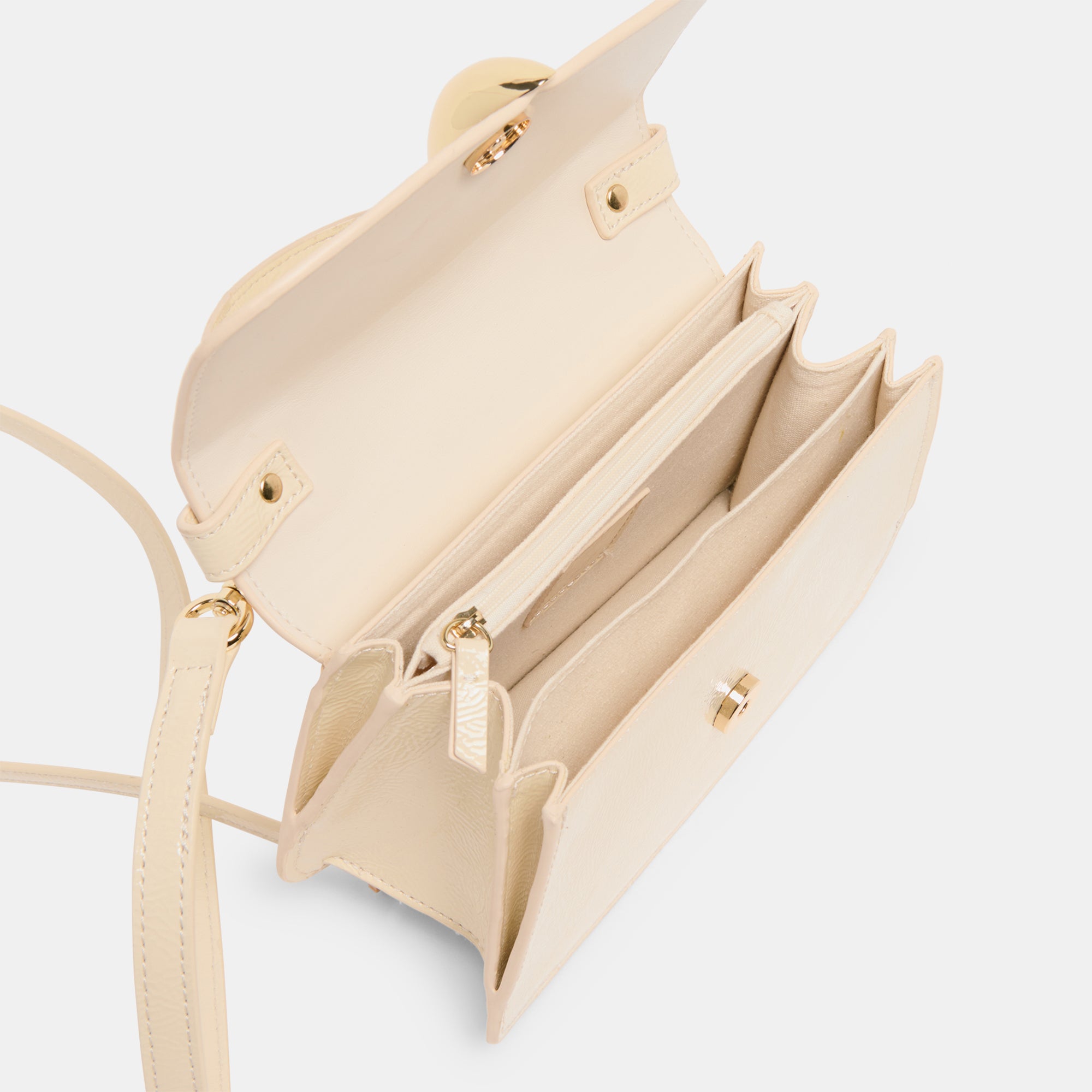 LUCIA Crossbody Bag in Creme Crackled Stella Leather - Stylish & Durable Handbag for Women, Perfect for Work, Travel & Everyday Use