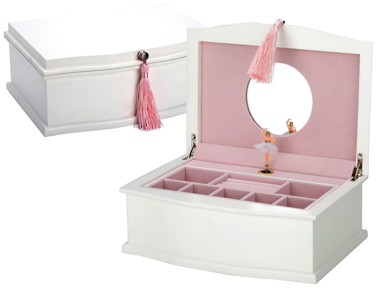 Reed & Barton Ballerina Musical Jewelry Box - 11.25 Inch Wide x 4.5 Inch Tall, Elegant Jewelry Storage with Music for Girls & Women - Perfect for Bedroom, Dresser, or Gift