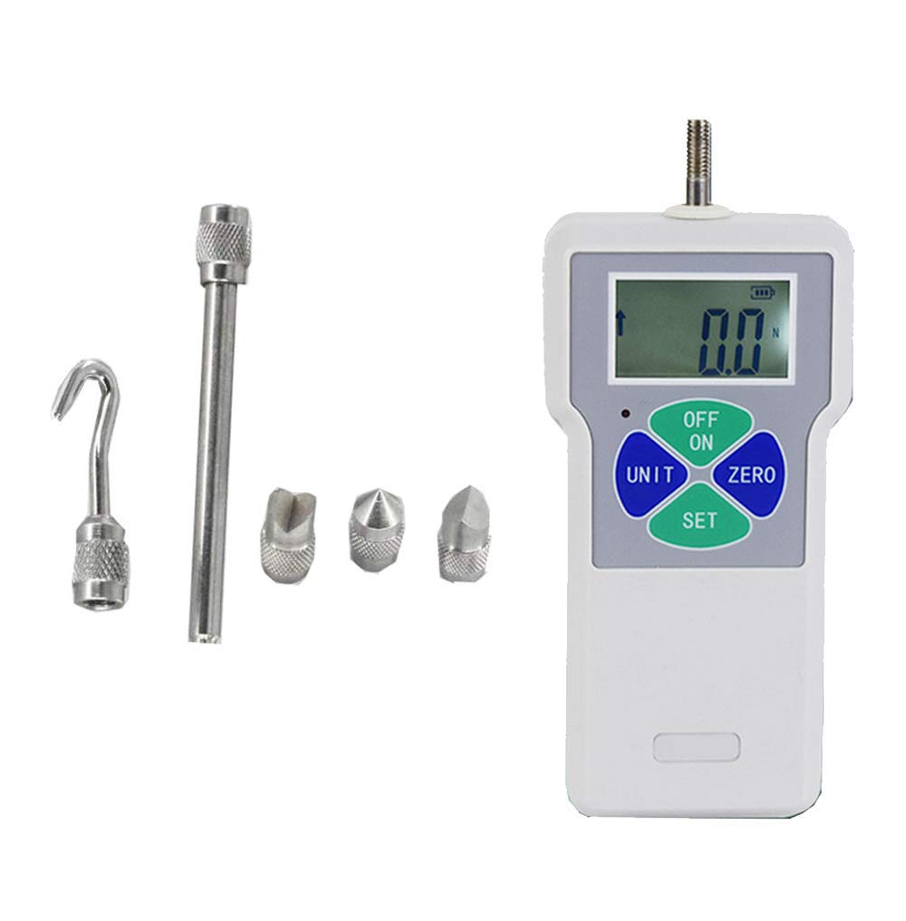 Digital Force Gauge Meter - Push and Pull Tester with LCD Display (Units: lb/kg/N) | Max Capacity 10N/1kg/2.2lb | Portable Strength Measurement Tool for Quality Control, Engineering Tests & DIY Projects