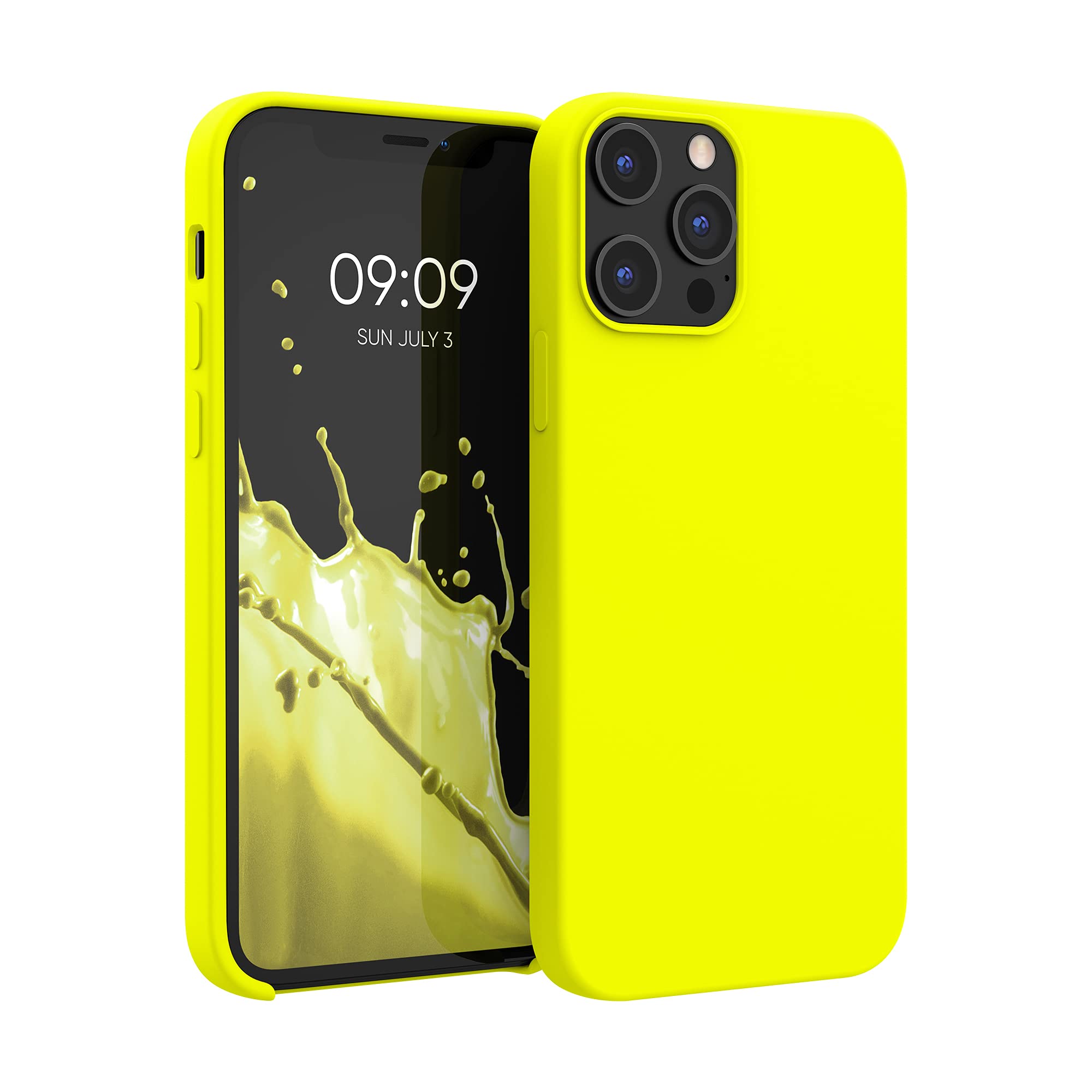 kwmobile Shockproof TPU Silicone Case for Apple iPhone 12 Pro Max - Soft Protective Phone Cover in Lemon Yellow - Perfect for Everyday Use, Work & Outdoor Activities