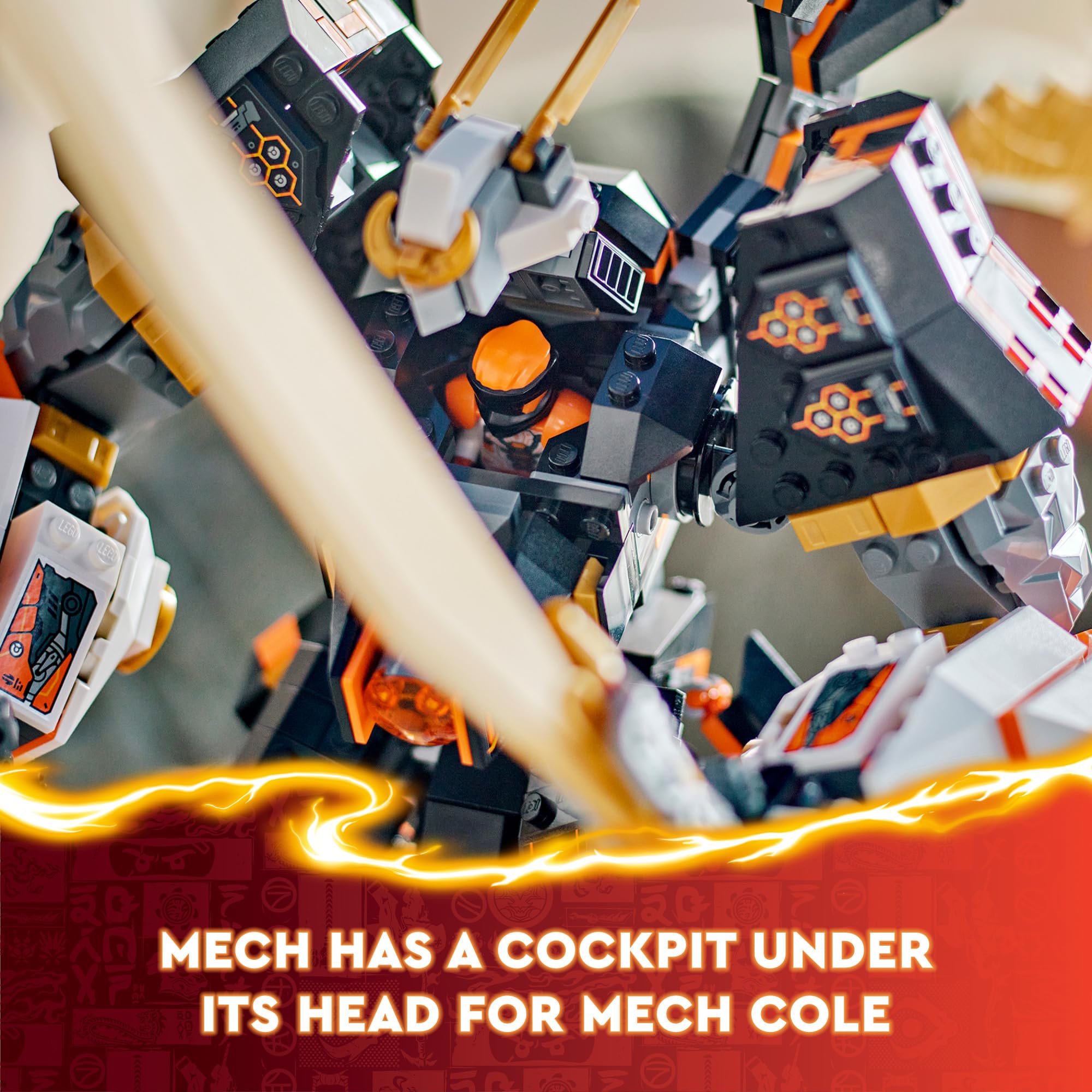 LEGO NINJAGO Cole’s Titan Dragon Mech Building Set with Ninja Minifigure – Dragon Wing Action Toy for Kids Ages 12+ (71821) | Birthday Gift for Boys & Girls | Creative Play & Ninja Adventure Scenes