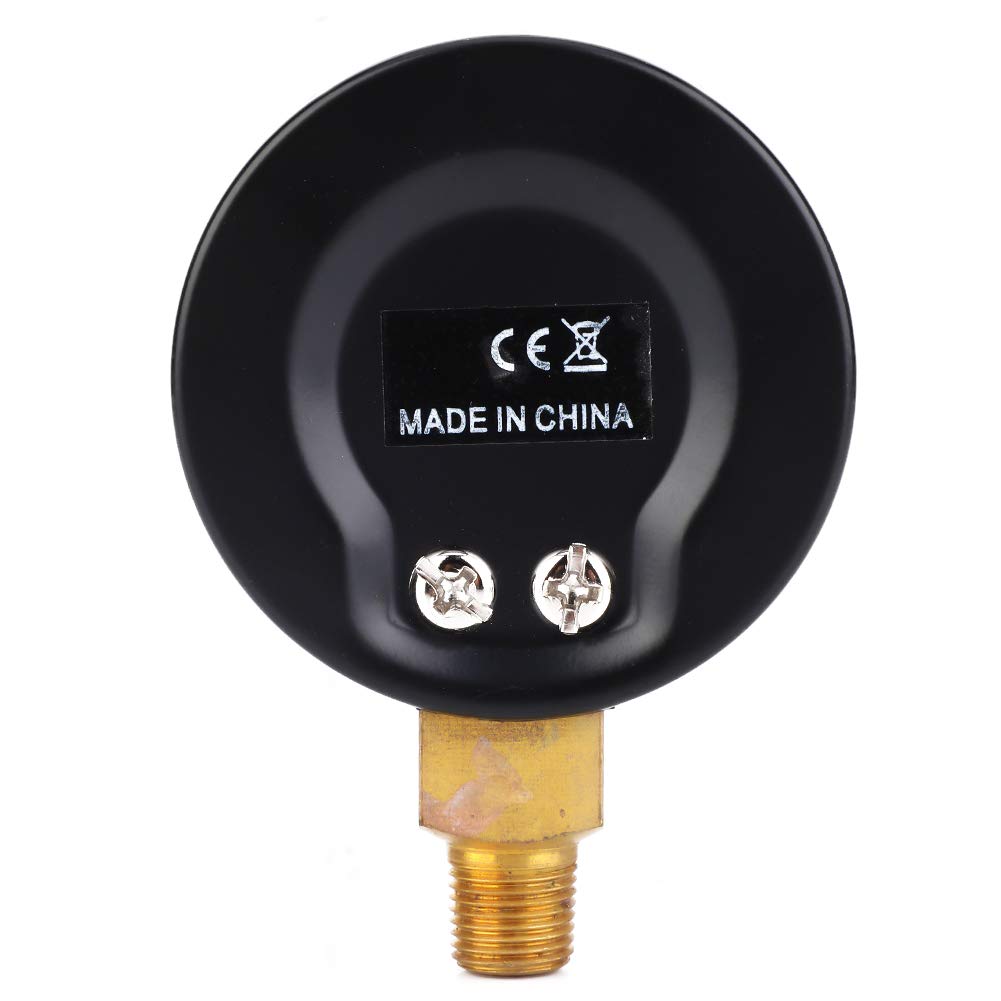 Air Vacuum Gauge 1/8 BSPT Connection - Accurate Pressure Measurement Tool for Water, Gas & Oil Systems | Ideal for Automotive, HVAC & Industrial Applications