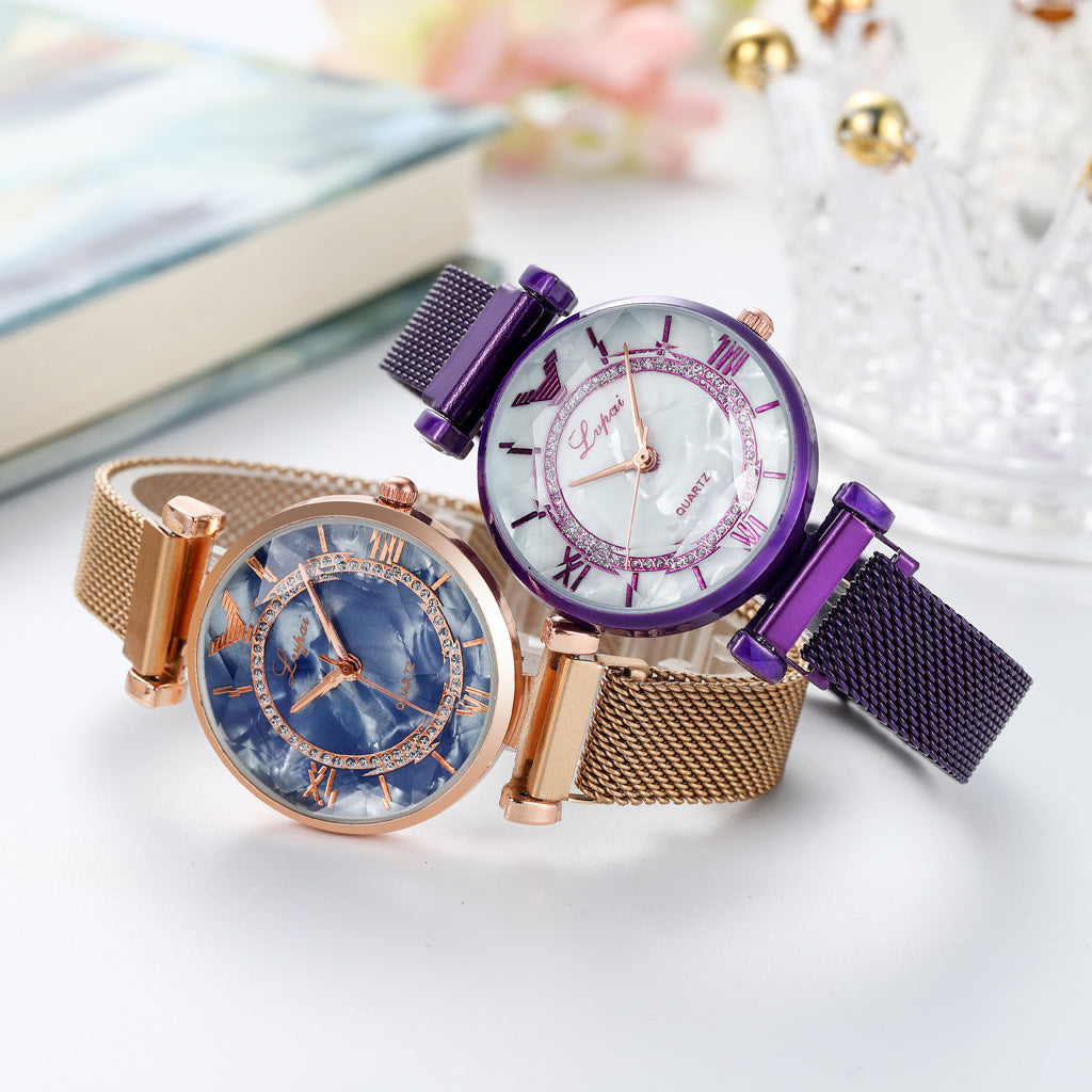 Elegant Diamond Jewelry Watch with Magnetic Buckle - Perfect for Women's Fashion Accessories & Special Occasions