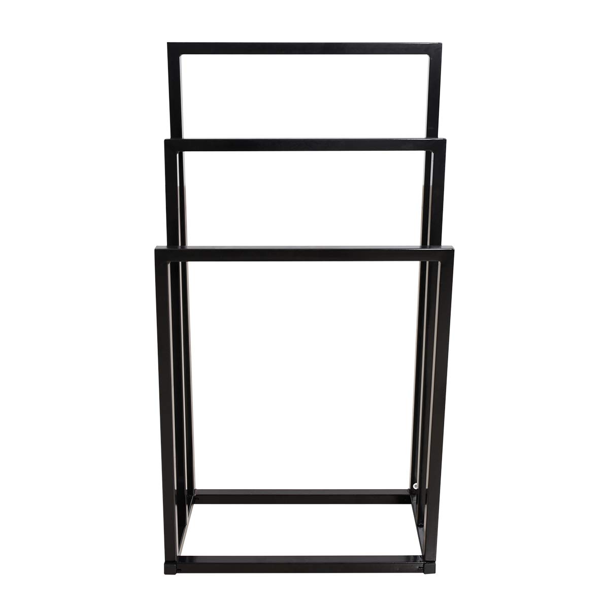 TSLY 3-Tier Freestanding Metal Towel Rack - Heavy Duty Bathroom Storage Organizer for Towels & Washcloths | Space-Saving Drying Shelf for Small Bathrooms, Laundry Rooms & Kitchens (Black)