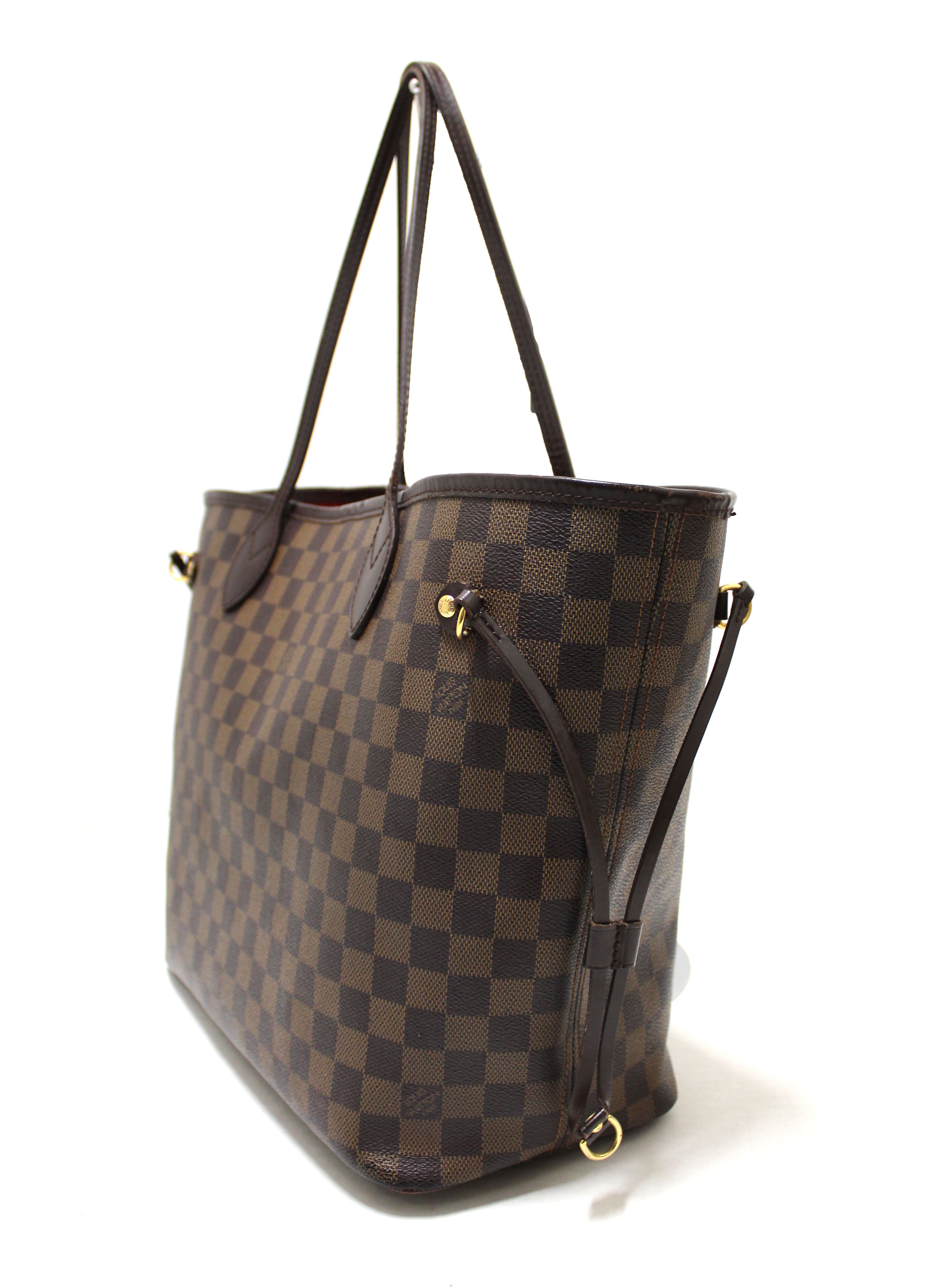 Authentic Louis Vuitton Damier Ebene Canvas Neverfull MM Shoulder Tote Bag - Luxury Handbag for Women, Spacious Designer Tote for Work, Travel & Everyday Use