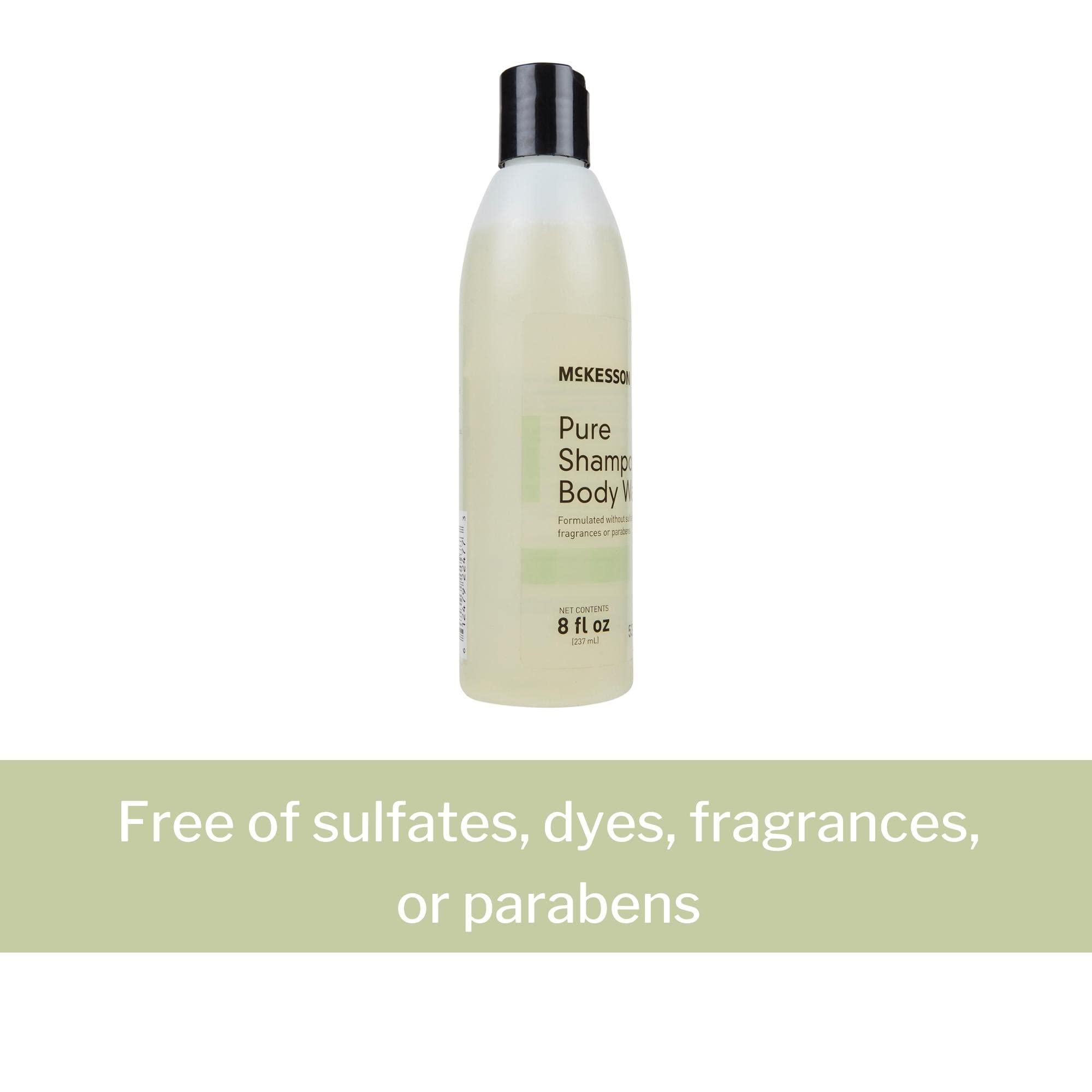McKesson Pure Unscented Shampoo & Body Wash - Sulfate, Dye, Fragrance & Paraben Free - 8 oz (48 Count) - Gentle Cleansing for Sensitive Skin & Daily Hygiene Care