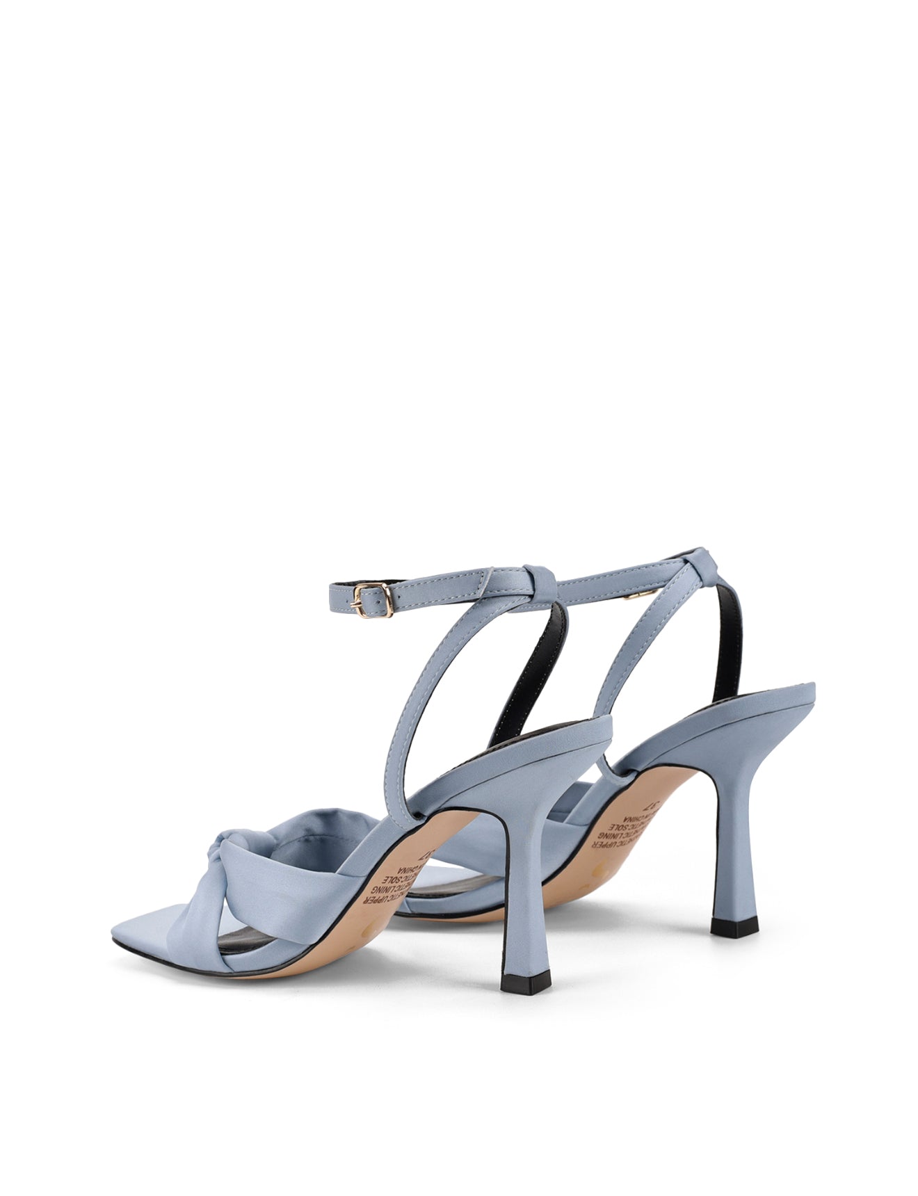 Blue Satin Spring Knot Sandals - Women's Comfortable Summer Beach Wedding Shoes for Outdoor Vacations & Casual Wear
