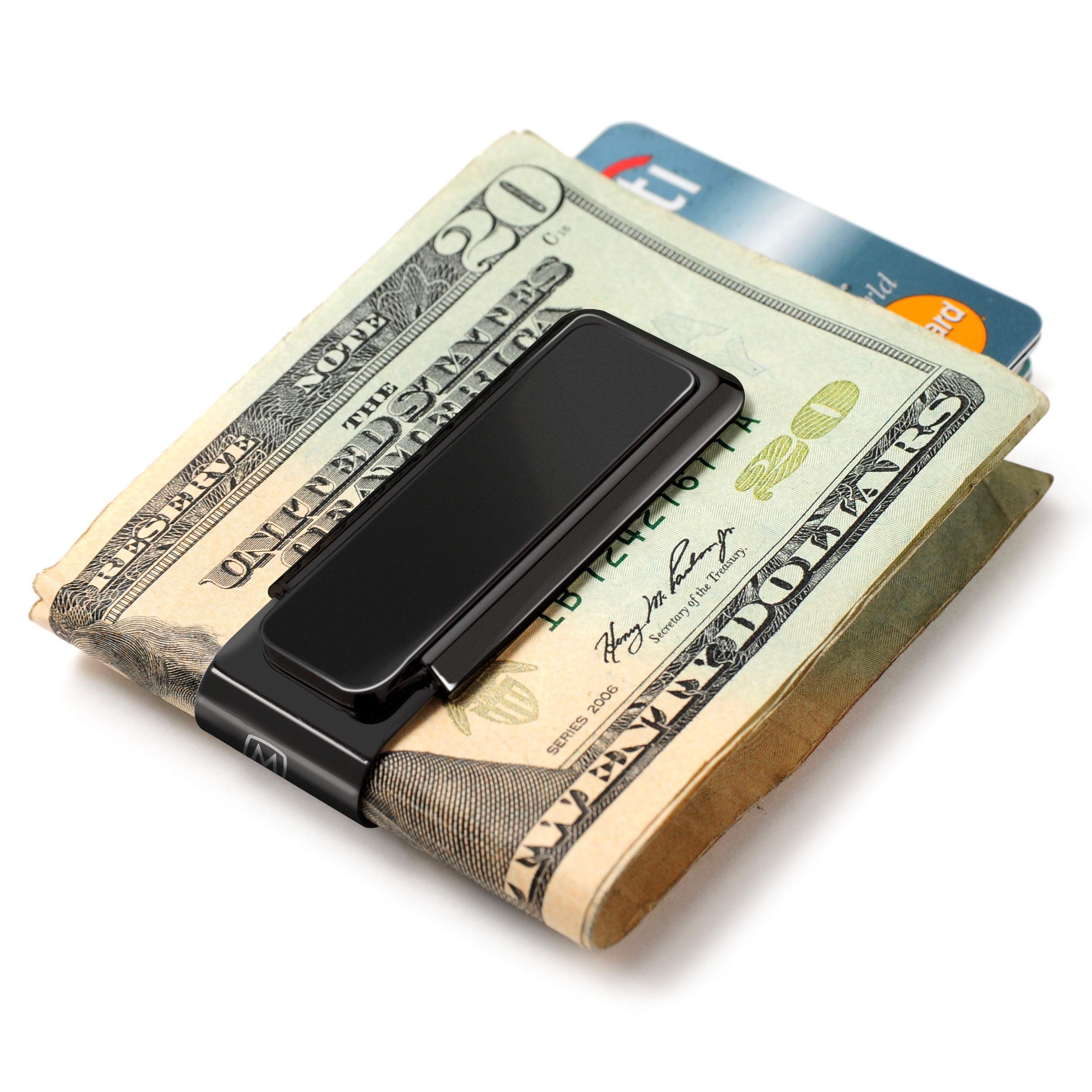 Stainless Steel Blackout Money Clip - Slim Minimalist Wallet Alternative for Men | RFID Blocking & Secure Cash Holder | Perfect for Travel, Business & Everyday Carry