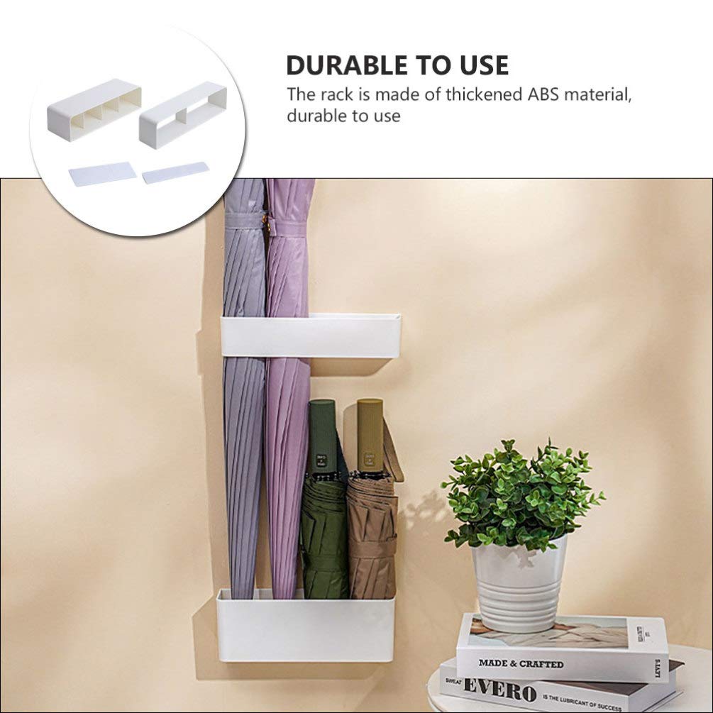 Cabilock Adhesive Umbrella Stand Holder - Waterproof Wall Mount Umbrella Storage Rack for Home, Office, Entryway - Organize Wet Umbrellas Neatly by Door