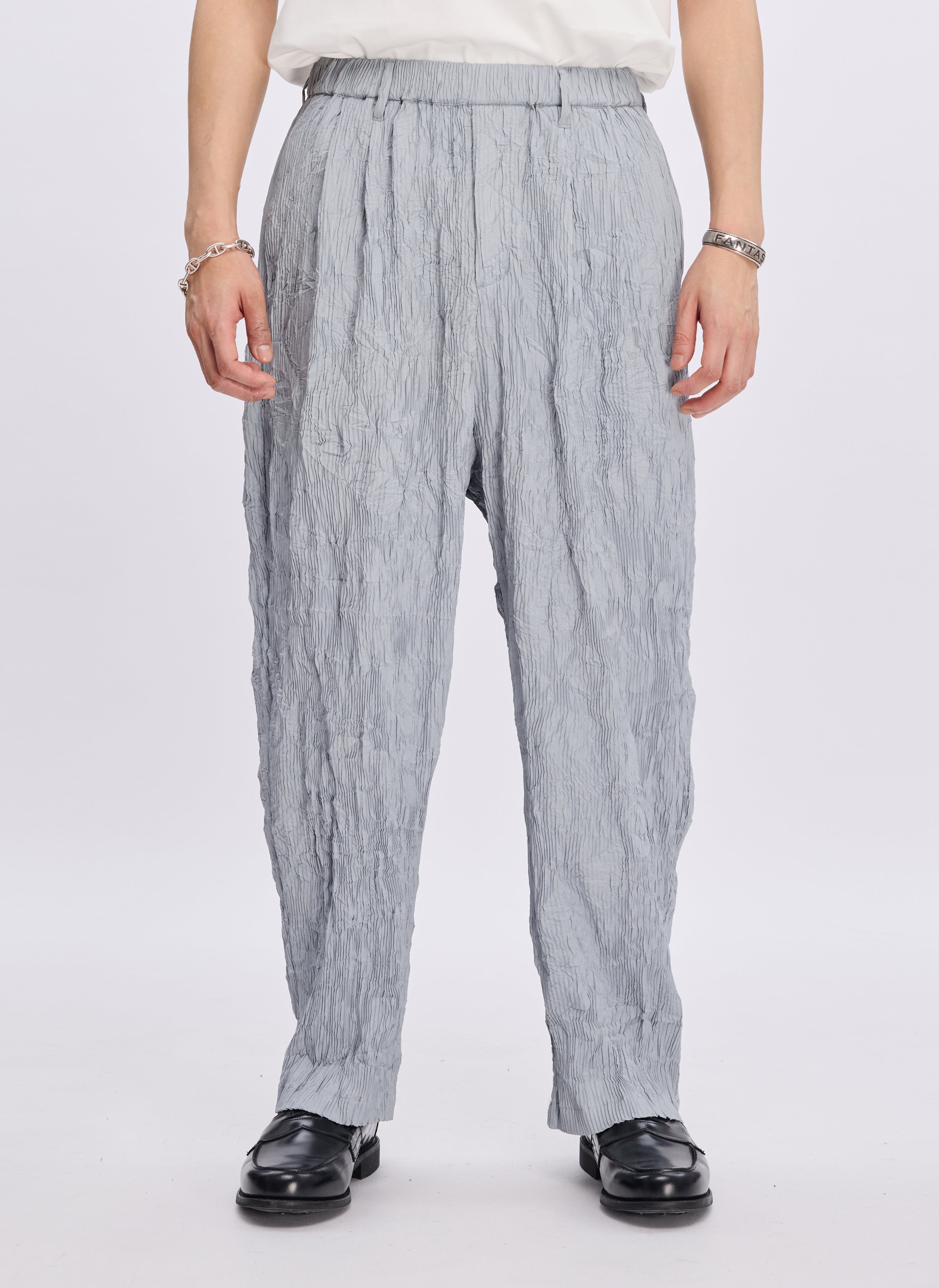 Stylish Polyester Distort Pleated Wide Tapered Pants for Women | Trendy High Waist Trousers | Comfortable Office Wear & Casual Outfits (Size 12)