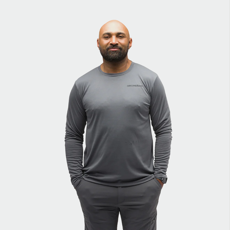Grundéns Men's Kracken Graphic Long Sleeve Tech T-Shirt - Moisture-Wicking Fishing & Outdoor Performance Shirt for Hiking, Boating, and Casual Wear