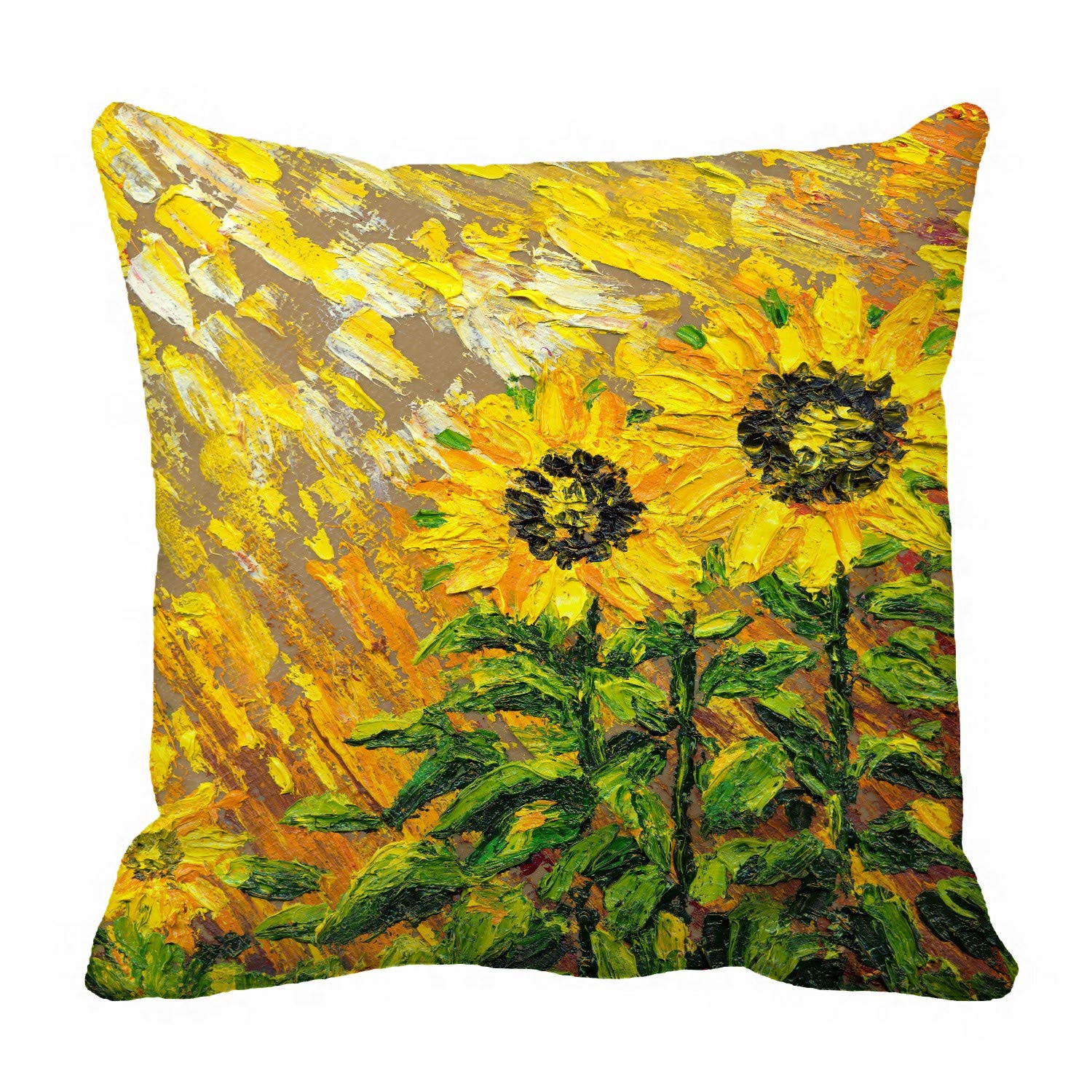 ECZJNT Sunshine Sunflowers Pillow Case Cover 20x20 Inch - Soft Decorative Cushion Cover for Living Room, Bedroom, Sofa & Home Decor