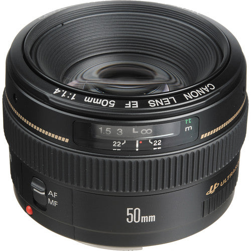 Canon EF 50mm f/1.4 USM Standard Prime Lens with Lens Hood & Cleaning Kit - Perfect for Portrait Photography, Low Light Shooting & Travel Photography