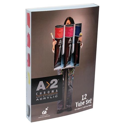 Premium A2 Lightfast Heavy Body Acrylic Paint Set - 12 Vibrant Colors (20ml Tubes) - Professional Artist Quality for Canvas, Murals & Fine Art Painting