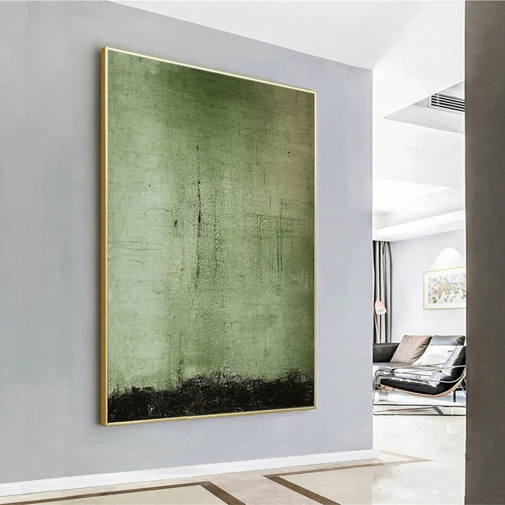 Black & Green Abstract Wall Art Canvas Print #BG114 - Modern Home Decor for Living Room, Bedroom & Office