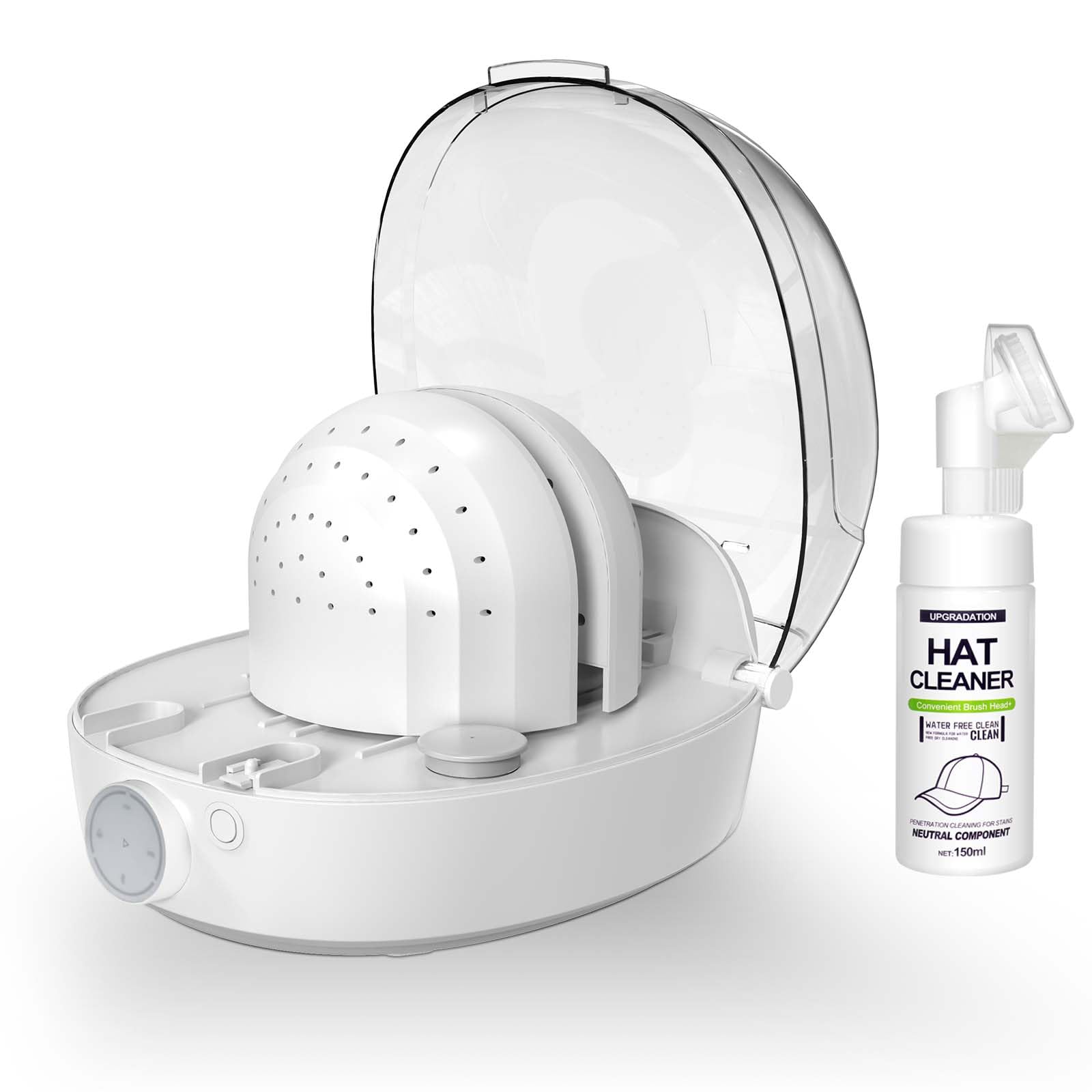 Automatic Cap Cleaner with Steam & Dry Function - Steam Iron for Hat Reshaping, Restores Misshapen Hats/Caps with Hot & Cold Air - Perfect for Baseball Caps, Snapbacks & Dad Hats at Home or Professional Use