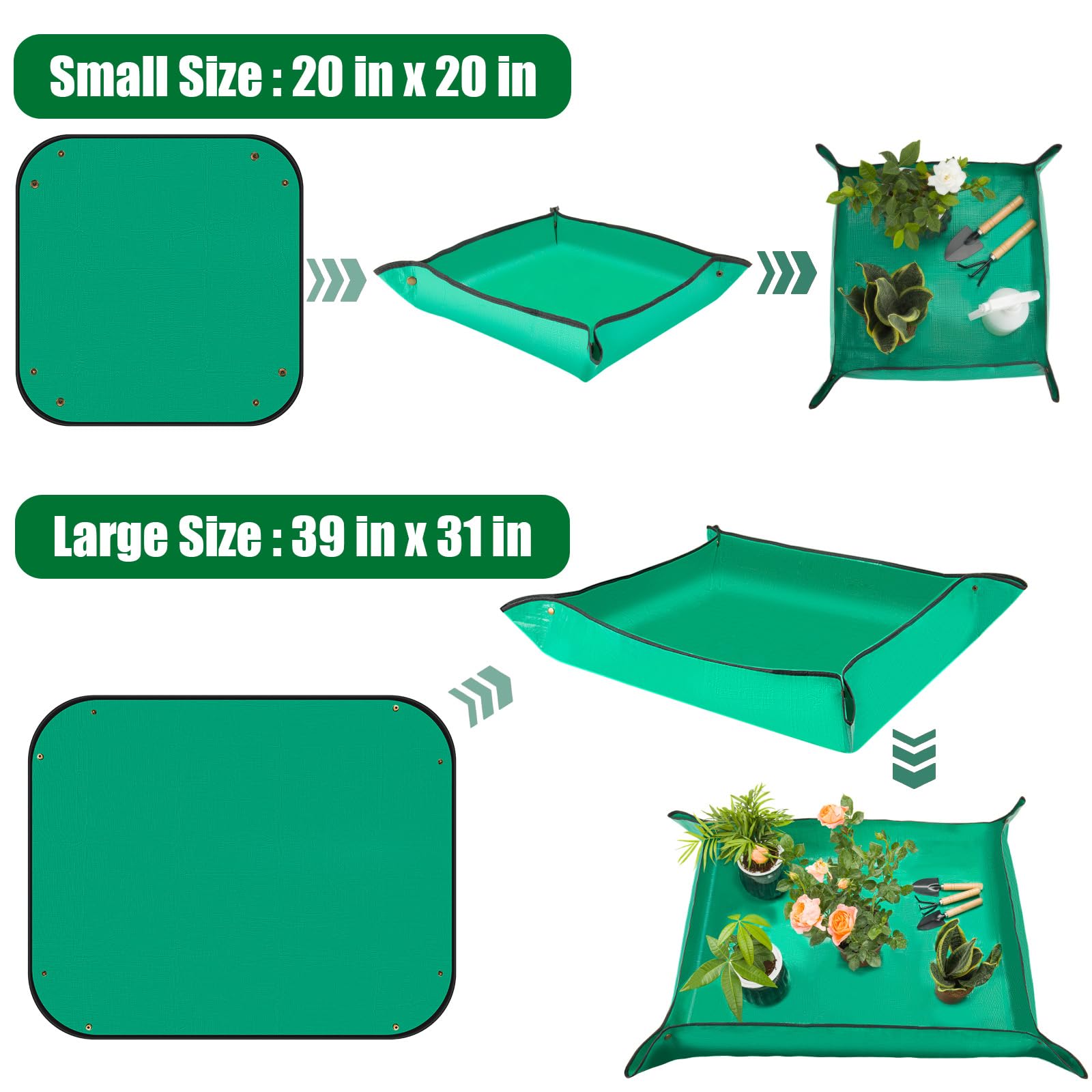 2PCS Waterproof Repotting Mat for Indoor Plants - Professional Gardening Transplanting Mat Supplies for Potting, Pruning & Seedling Care - Perfect for Home, Greenhouse & Balcony Gardening