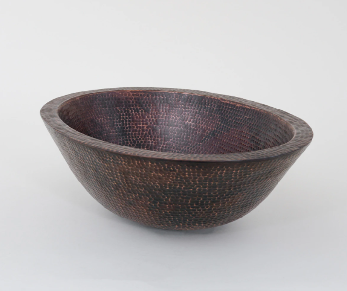 Handcrafted Oval Double Bowl Hammered Copper Sink - Farmhouse & Modern Kitchen Decor - Perfect for Bathroom Vanity, Outdoor Kitchen, and Rustic Home Renovation