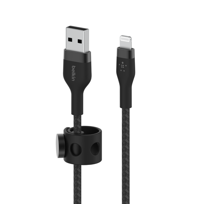 Belkin Pro Flex USB A to Lightning Cable 1M (3.3ft) - Durable Fast Charging & Sync Cable for iPhone/iPad - Black | Perfect for Home, Office & Travel Charging