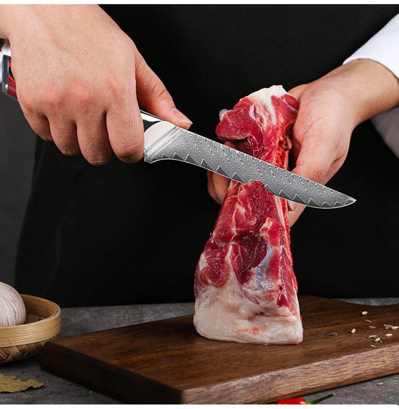 Premium Damascus Steel VG10 Core 6-Piece Japanese Kitchen Knife Set - Professional Chef Knives for Slicing, Dicing & Food Prep - Perfect for Home Cooks & Culinary Experts