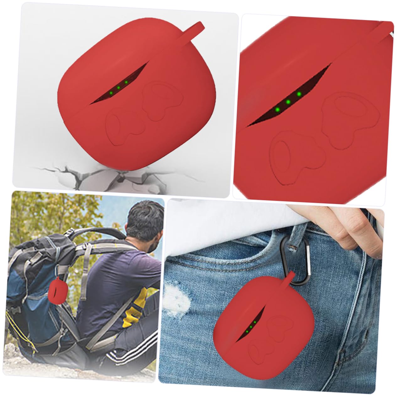 2 Pack Wireless Headphone Case - Durable Over-Ear Earbud Cover with Anti-Fall Protection (Red) for Travel, Gym & Daily Use