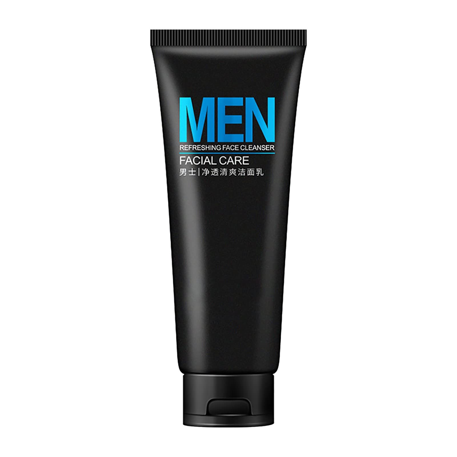**Men's Travel Face Wash - Natural Extracts & Antioxidants Facial Cleanser for Daily Use - Soothes, Purifies & Refreshes Skin - No More Dryness - Simple & Effective (Black, One Size) - Perfect for Gym, Travel & Daily Skincare Routine**
