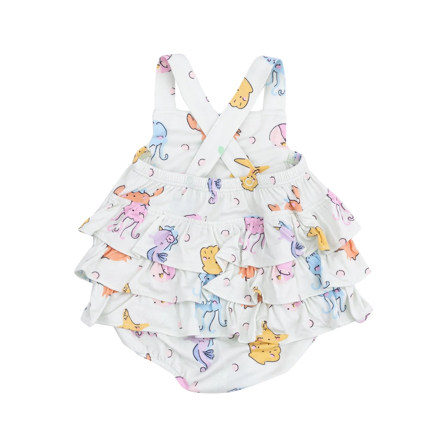 Adorable Sea Creatures Ruffle Sunsuit for Baby Girls - Cute Swimwear & Beach Outfit for Summer Vacations & Pool Parties