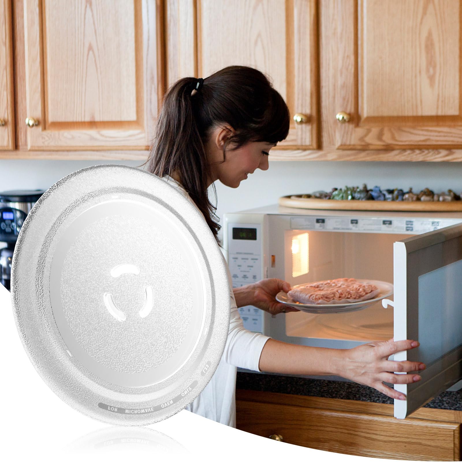 Whirlpool KitchenAid Microwave Glass Turntable Plate 12.5 Inch Replacement - Compatible with PS373741 4393751 AP3130793 4393799 RO6G Models - Perfect for Heating Food Evenly in Microwave Ovens