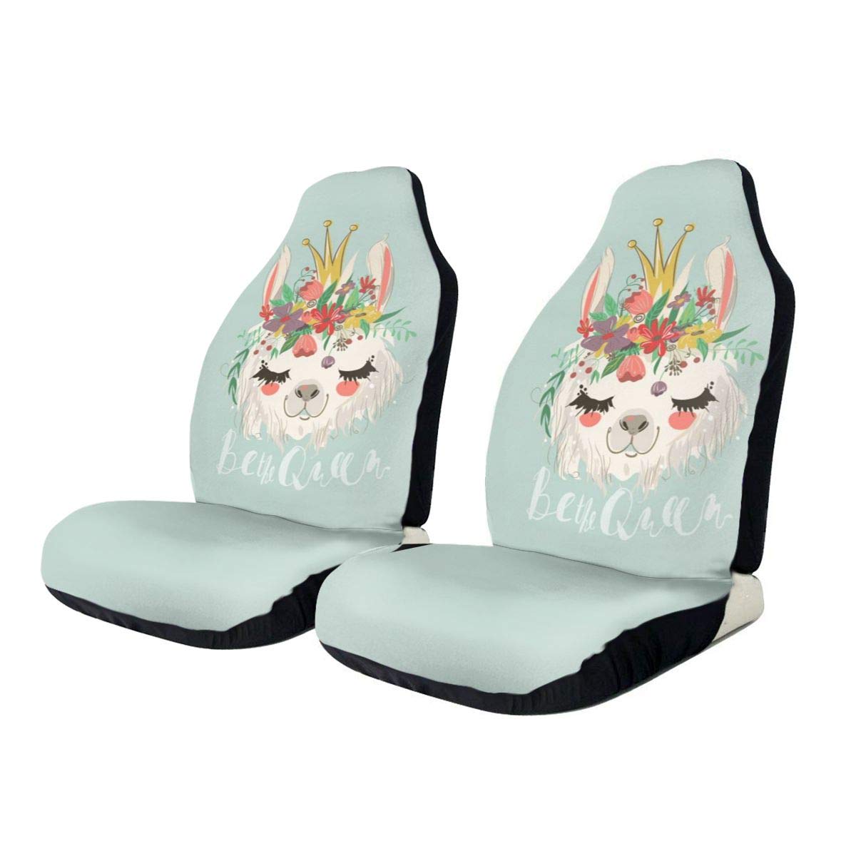Cute Llama Car Seat Covers for Women - Soft Vehicle Seat Protector with Non-Slip Design - Universal Fit for Cars, Trucks, SUVs and Vans - Perfect for Daily Commute, Road Trips and Protecting Seats from Pets & Spills