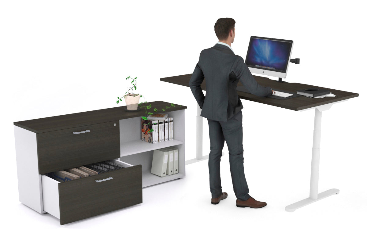 Flexi Premium Height Adjustable Standing Desk - 1800L x 800W Electric Sit Stand Workstation with Cable Management for Home Office & Executive Settings | Ergonomic Workspace Solution for Productivity & Comfort
