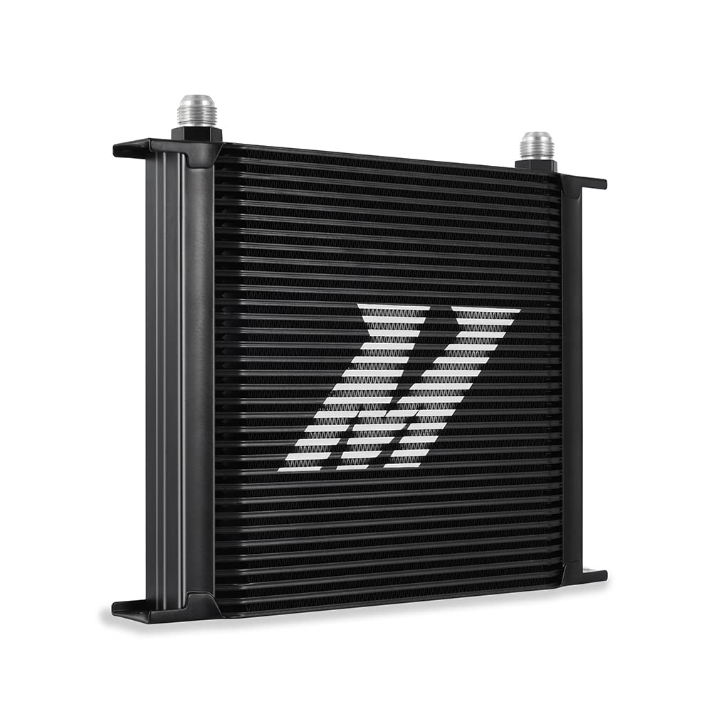 Mishimoto Universal 34-Row High Performance Oil Cooler Kit - Black - Perfect for Car, Truck & Racing Vehicle Engine Cooling Systems