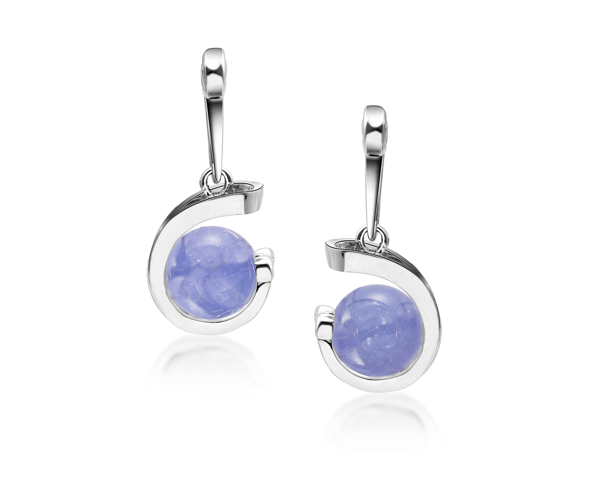Tanzanite Earrings for Women - Elegant Drop Dangle Ball Earrings with December Birthstone - Sterling Silver Everyday Jewelry for Casual Wear, Office & Special Occasions