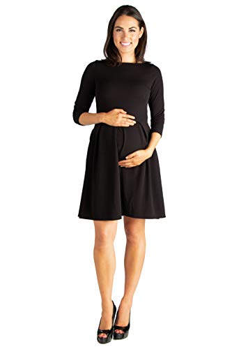 24Seven Comfort Maternity Dress with Pockets - Stylish & Flattering Pregnancy Outfit for Work, Casual & Special Occasions