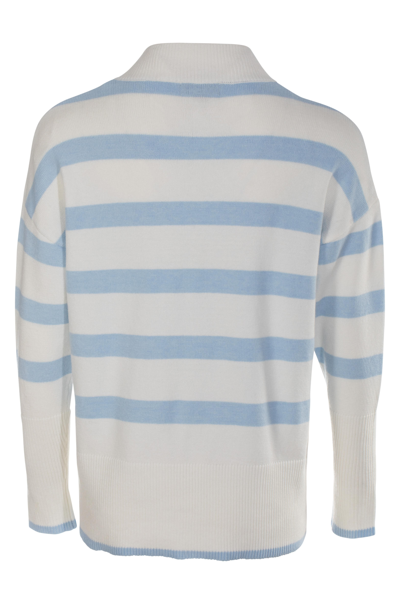 Premium Striped Knit Jersey Sweater | Ivory & Sky Blue | Soft & Comfortable | Casual Wear & Layering for Fall & Winter