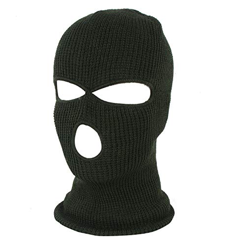 3 Hole Winter Knitted Ski Mask - Warm Full Face Cover Balaclava for Adults | Cold Weather Outdoor Sports, Skiing, Snowboarding & Motorcycle Riding