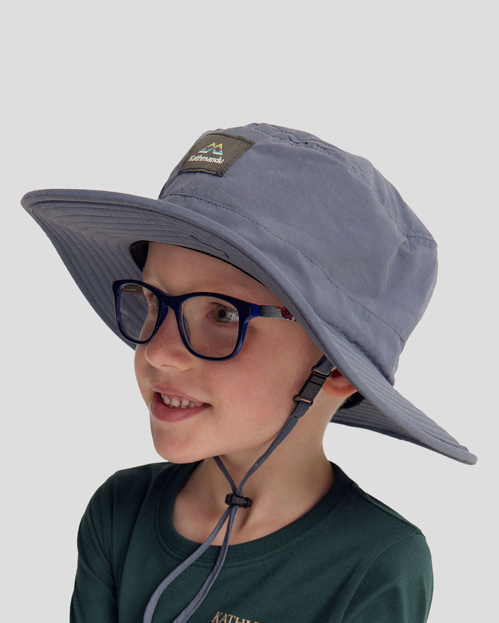 Kids' UPF 50+ Sun Protection Wide Brim Hat - Light Navy Blue for Outdoor Play, Beach & Summer Activities