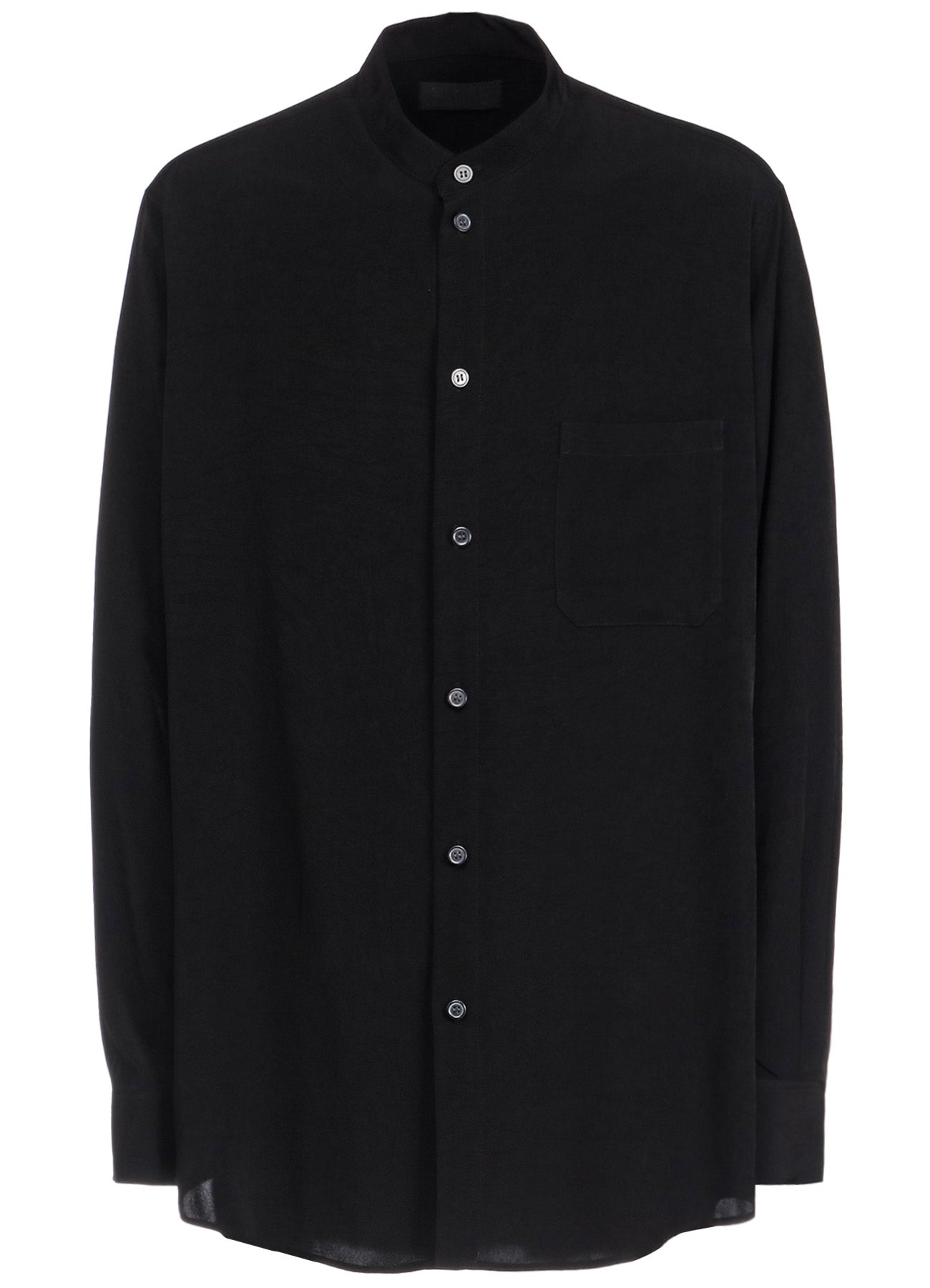 CREPE de CHINE LOOSE FIT STAND COLLAR SHIRT - Women's Elegant Casual Blouse for Office & Weekend Outings