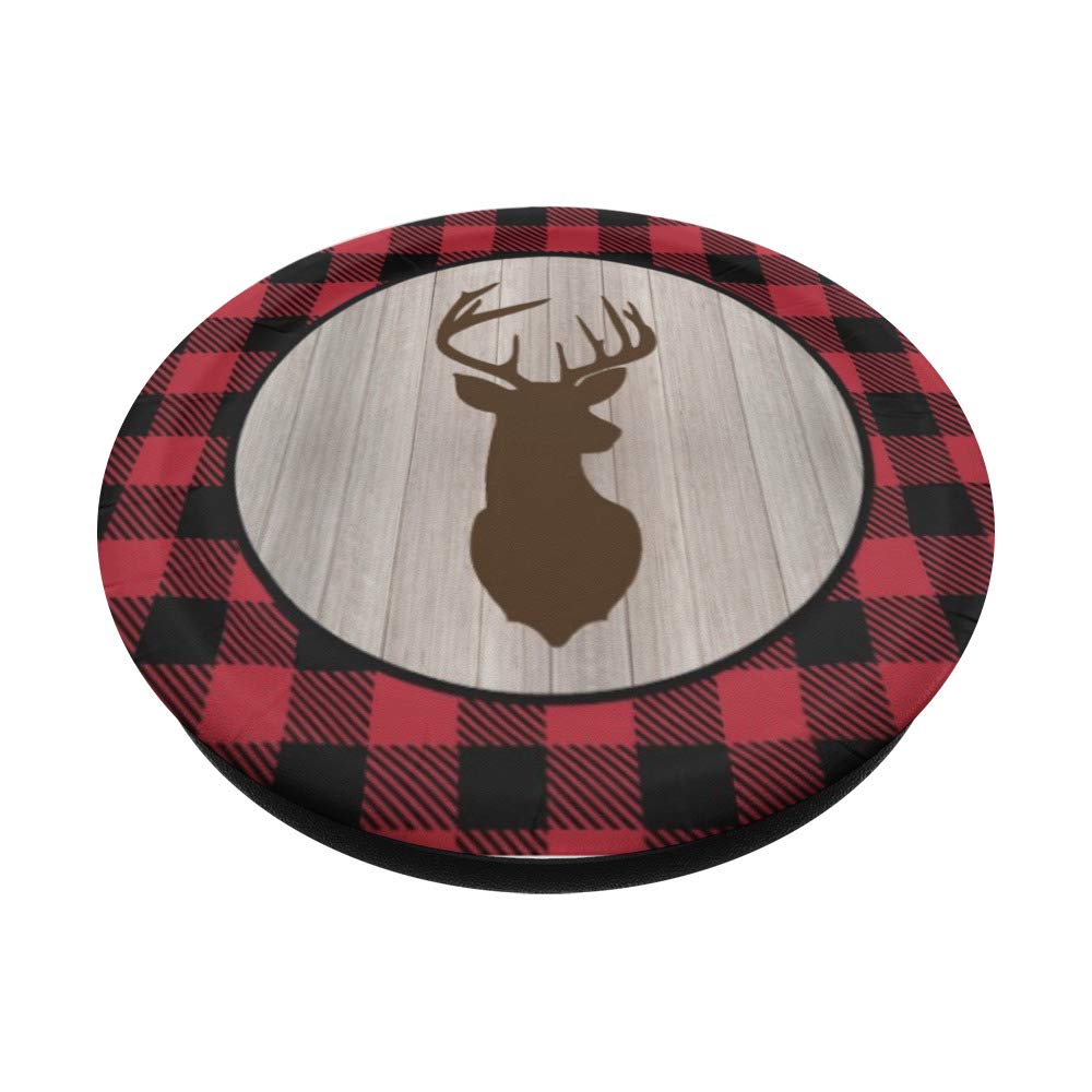 Premium Graphic Flannel Deer Phone Grip - Non-Slip Phone Holder for iPhone & Android - Perfect for Outdoor Adventures, Travel, and Daily Use