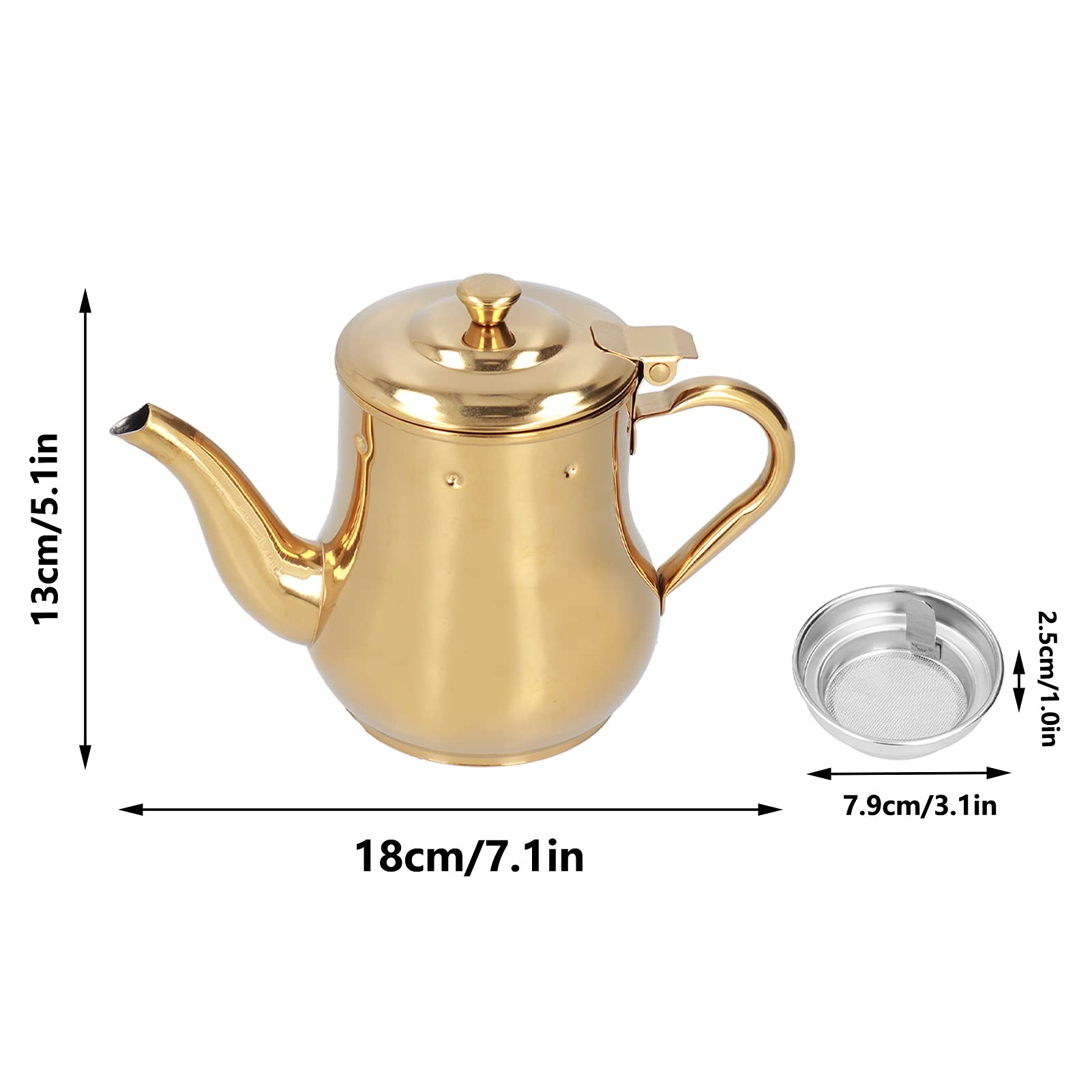 500ml Stainless Steel Olive Oil Dispenser with Filter - Durable Leakproof Kitchen Oil Bottle for Cooking, Salad Dressing & Baking (Gold) | Perfect for Restaurants, Home Kitchens & Gourmet Cooking