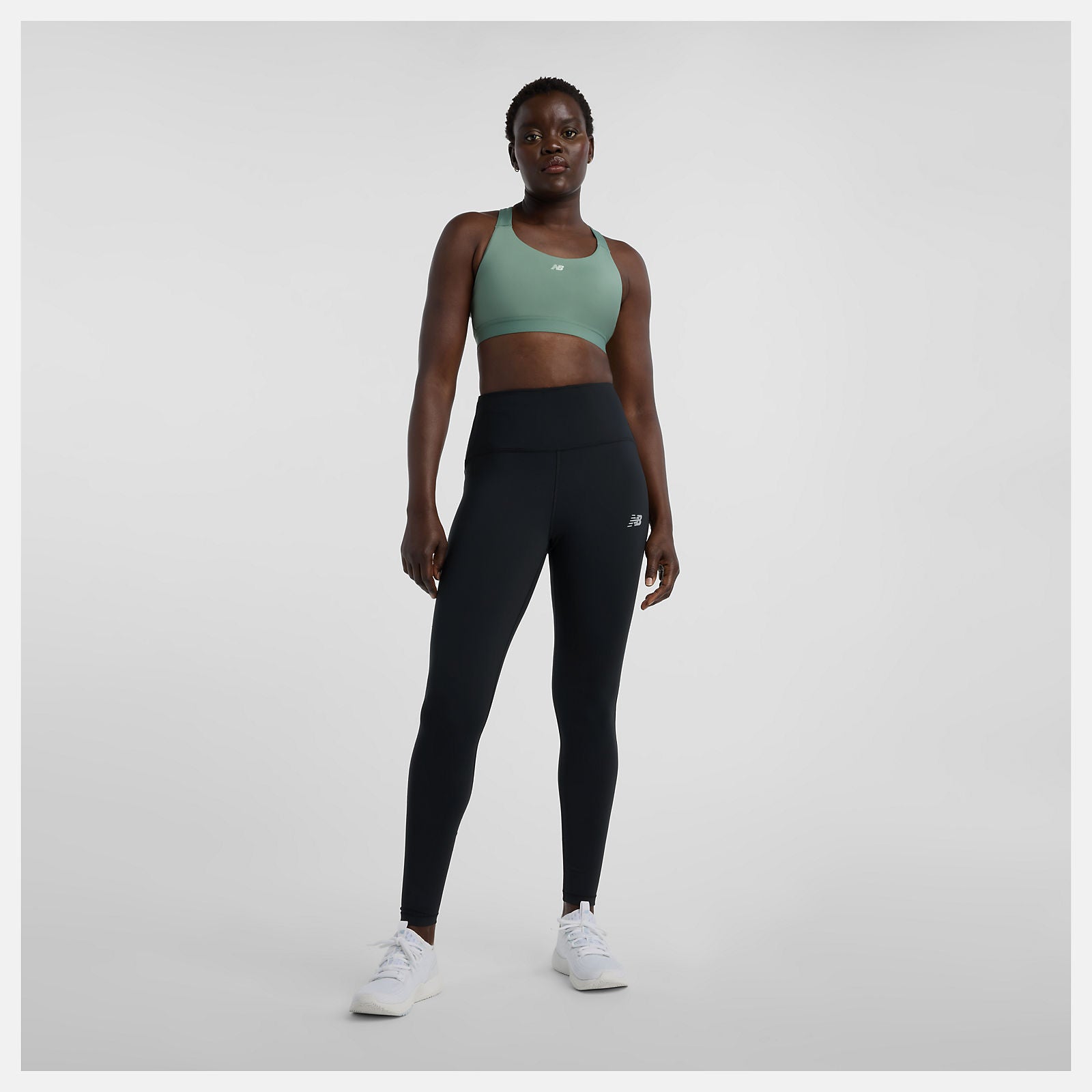 Women's Essential Train Bra - DKJ Dark Juniper | High Support Sports Bra for Running, Yoga & Gym Workouts