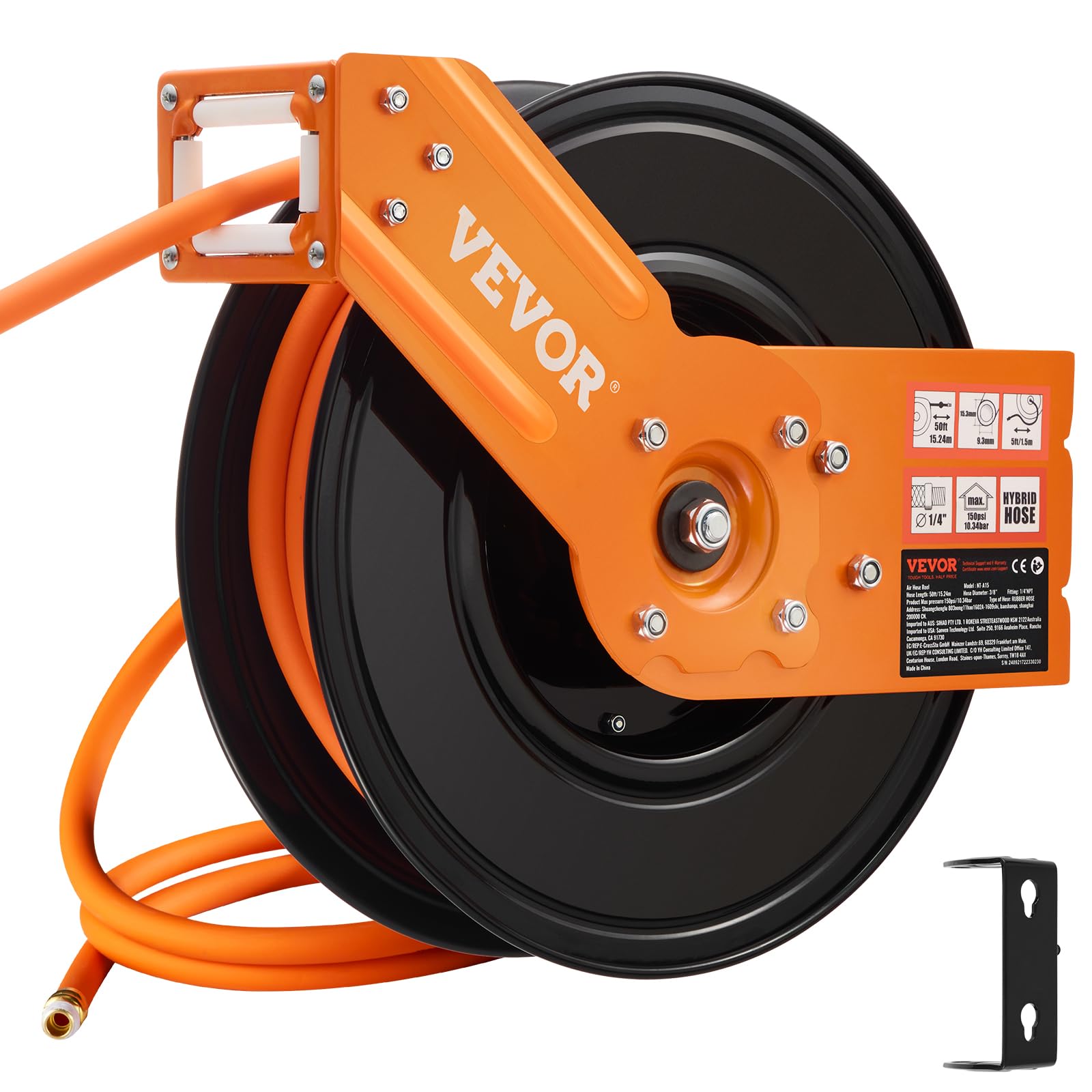 VEVOR Retractable Air Hose Reel - 3/8