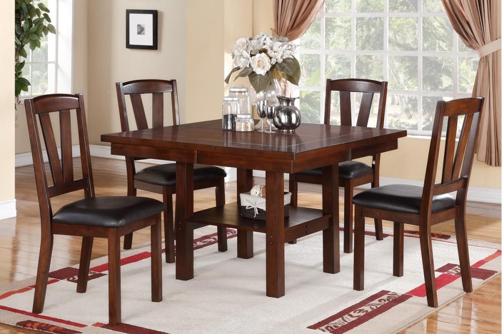 Dark Walnut Wood Framed Dining Chairs Set of 2 - Cushioned Kitchen & Breakfast Nook Seating - Perfect for Small Spaces & Cozy Dining Areas