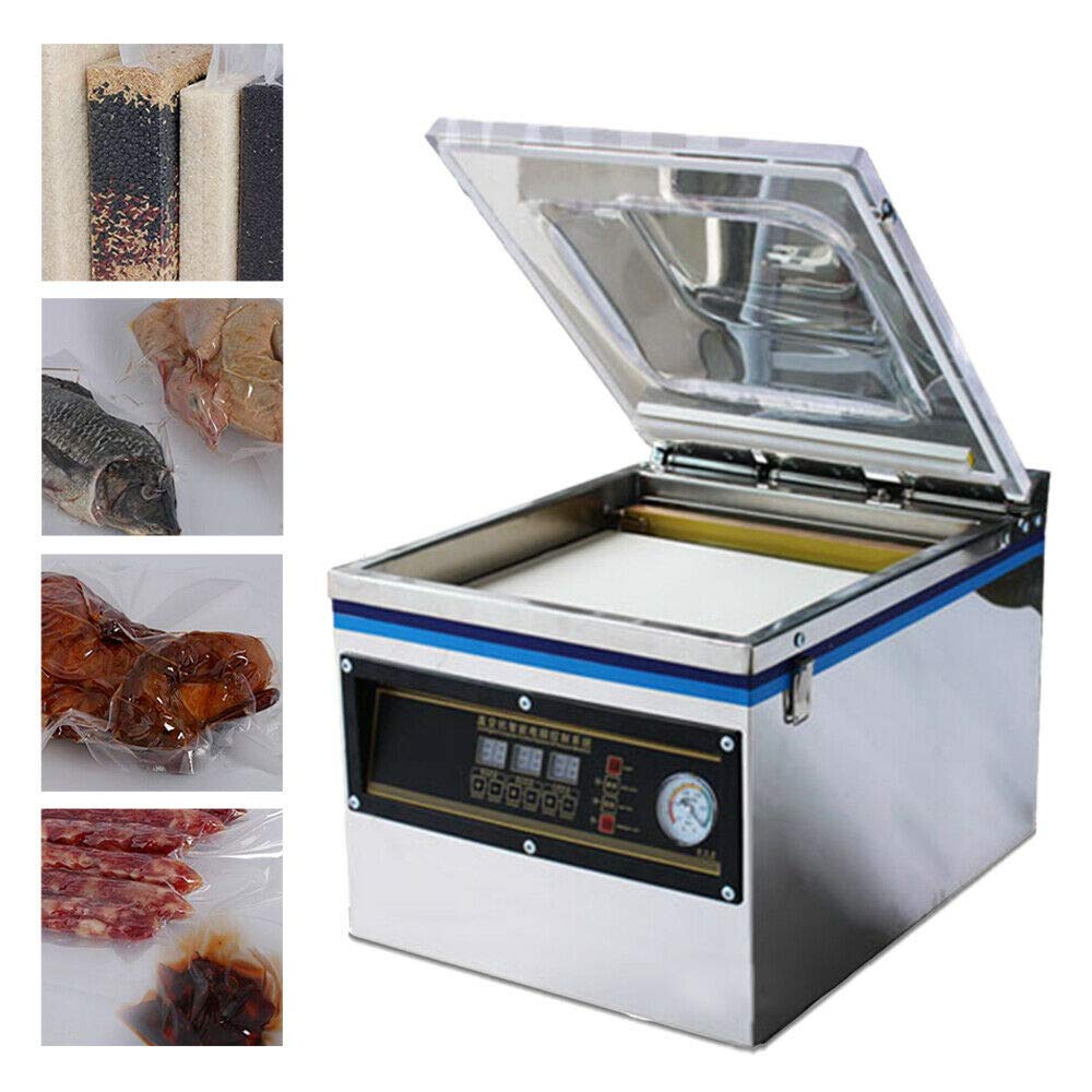 DZ-320 Automatic Chamber Vacuum Sealer Machine - 800W Stainless Steel Food Storage Sealer with Digital Display (320mm) for Home & Commercial Use | Perfect for Meal Prep, Sous Vide, and Long-Term Food Preservation