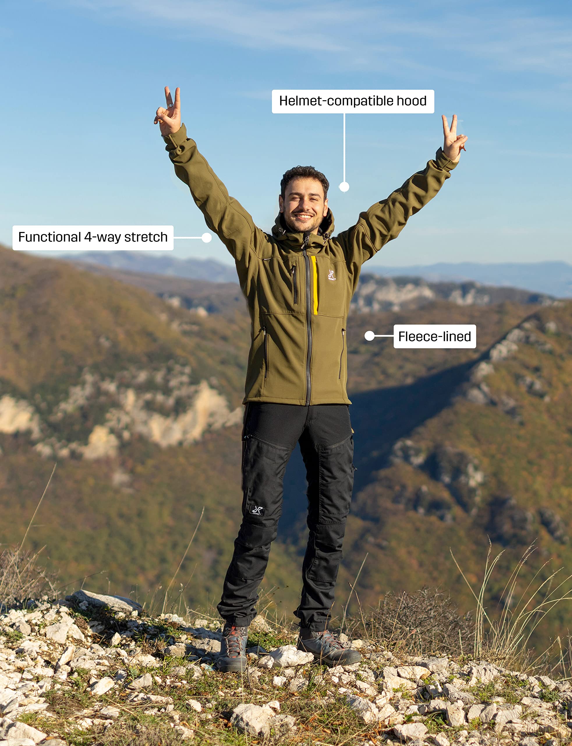 RevolutionRace Men's Hiball Jacket - Waterproof, Breathable & Lightweight Outdoor Jacket for Hiking, Camping & Travel - All Weather Windproof Rain Jacket for Men