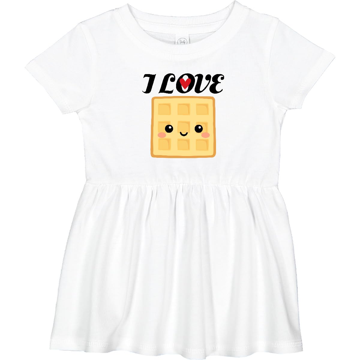 Inktastic Waffle Lover I Love Waffles Infant Dress - Cute Baby Girl Outfit for Breakfast, Brunch & Family Photos