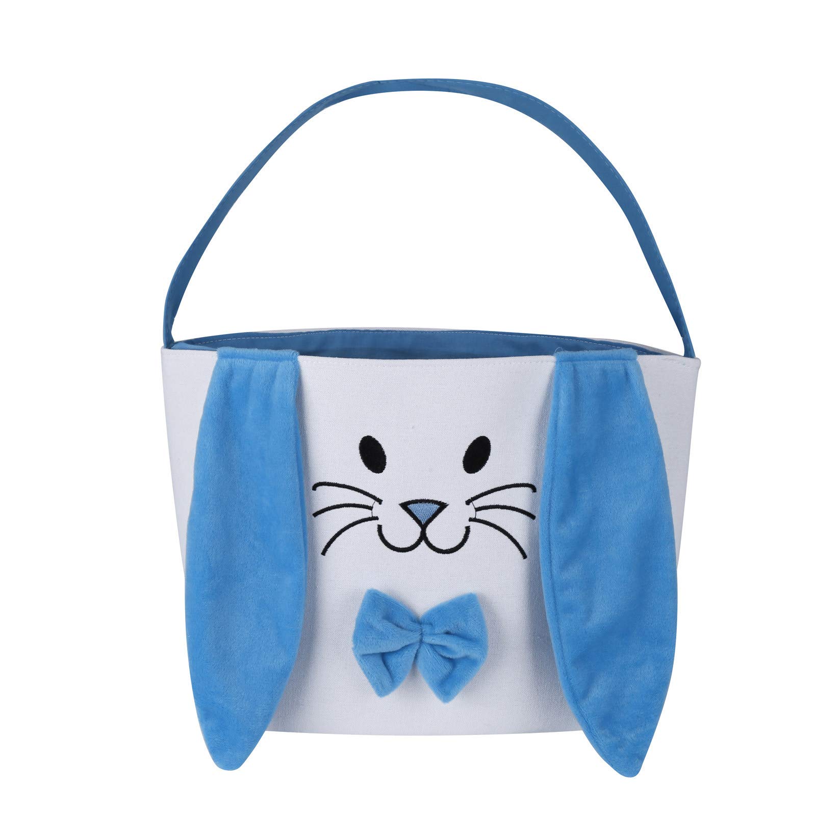 Easter Bunny Cotton Tote Bags - Blue Fabric Storage Bins for Organizing, Housekeeping & Moving | Perfect for Easter Decorations, Gift Baskets & Home Organization