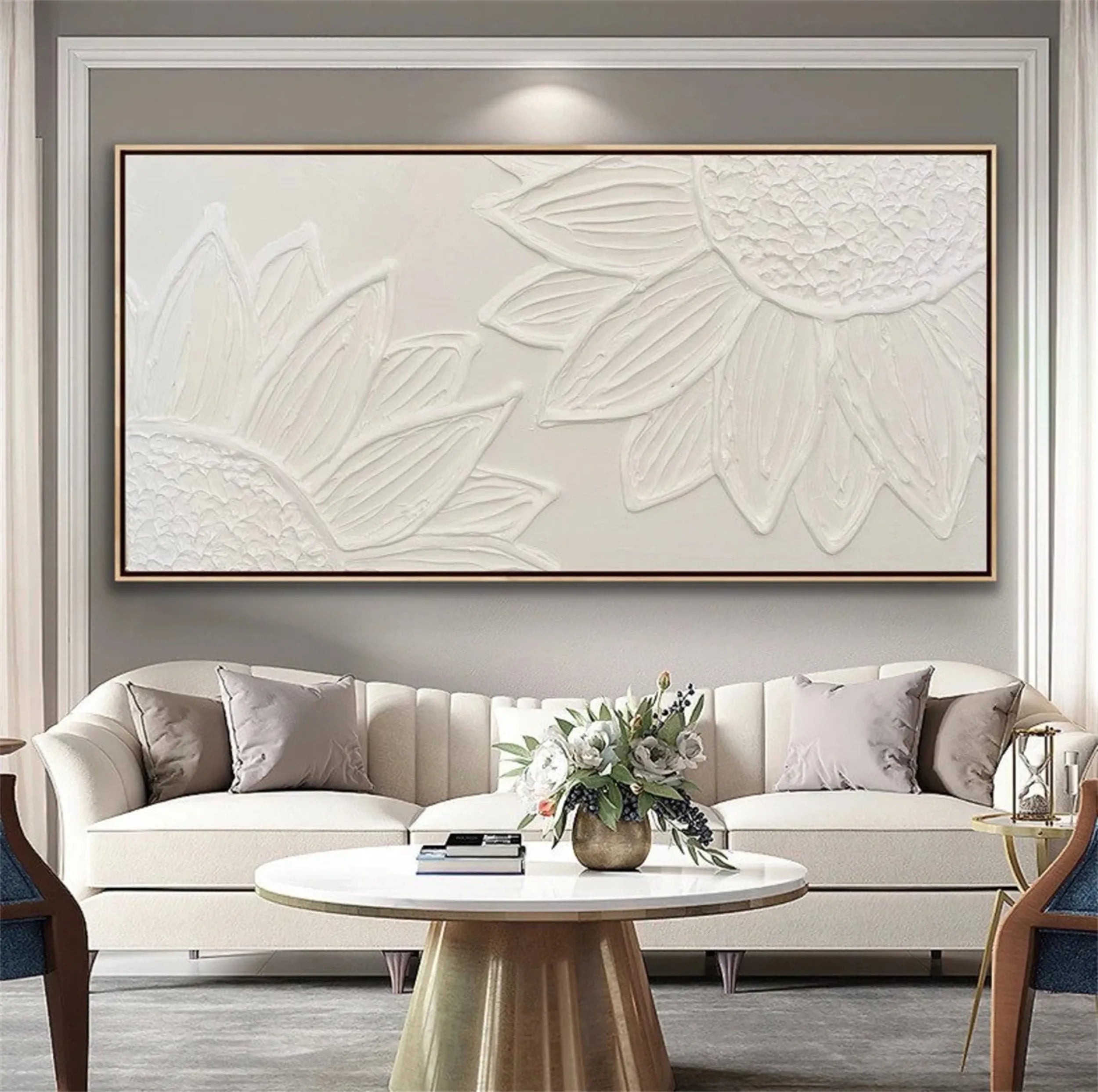 Flower and Tree Painting #FT073 - Handmade Canvas Wall Art for Home & Office Decor - Perfect for Living Room, Bedroom, or Gift