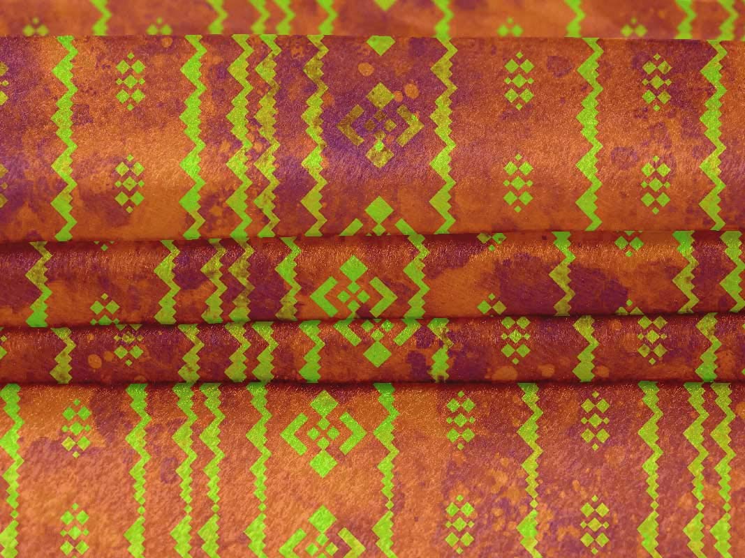 oneOone Velvet Orange Batik Fabric by The Yard - 58 Inch Wide Printed DIY Sewing Material for Clothing, Quilting & Home Decor | Perfect for Dresses, Scarves & Craft Projects